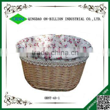 Lined Woven Bicycle Wicker Basket Bicycle photo-4