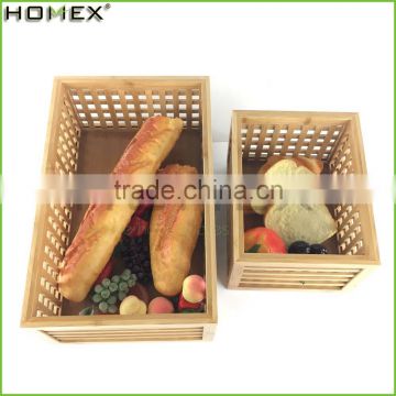 Square Bamboo Storage Organizer/Food Storage Box Bin/Homex_FSC/BSCI Factory