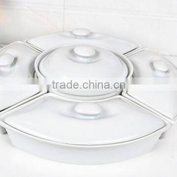13.5" Size Porcelain Casserole Pan With Lid photo-2
