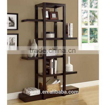 New Design MDF Wood 5 Tier Bookshelf High Quality Living Room Wood Display Etagere photo-2