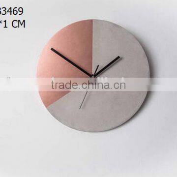 Industrial Luxe Minimalist Timepiece Concrete and Gold Wall Clock photo-3