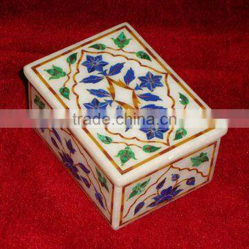 White Marble Stone Inlay Gift Box, Decorative Marble Inlay Boxes