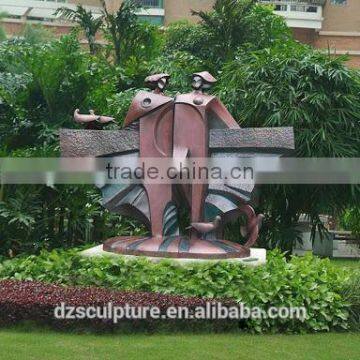 new products art modern abstract couple garden sculpture with birds