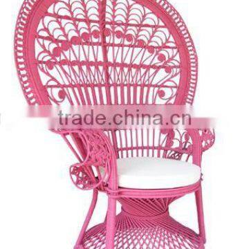 WR-6900 Real round rattan peacock chair --- bright colors available