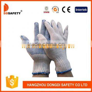 DDSAFETY 2017 Cotton Polyester Knitted Gloves With PVC Dots