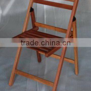 Outdoor Patio Natural Stained Wood Armless Folding Dining Chairs