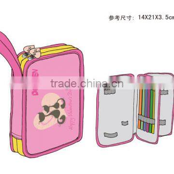 Cartoon printing hard school pencil case for students