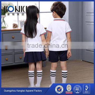 Kindergarten School Uniforms Stripe Collar and Cuff Childen Polo Shirt photo-2