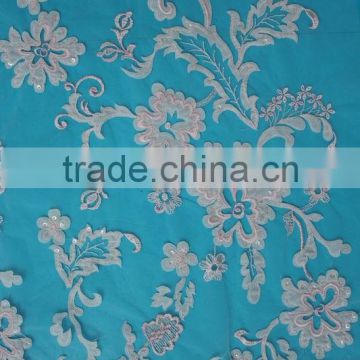 Newest indian embroidery laser chemical lace fabric