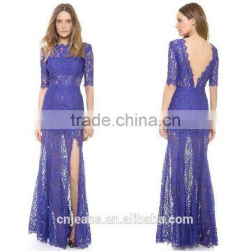 GZY 2015 Wholesale Cheap High Slit Lace Evening Dress photo-2