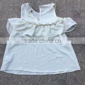 Women Flower Trimming Light Yellow T-shirt Factory Closeouts photo-5