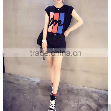 Lady T-shirt , Sleeveless Round Neck t Shirt for Sexy Women photo-3
