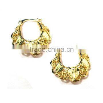 Traditional Micron Gold Plated Hoop Earrings