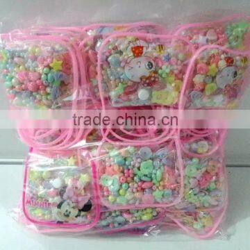 Hot Sales Diy Handmade Acrylic Beaded Set Bags Pack Children Early Educational Diy Loose Beads Bags Set for Promotion Items