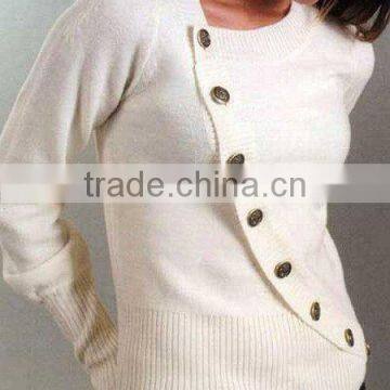 2015 lady white cotton sweater