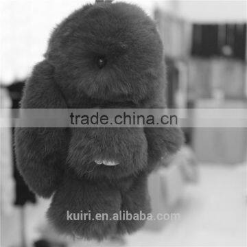 2017 Genuine Rex Rabbit Furs Keychain Pendant Bag Car Charm Tag 18cm Fluffy Bunny Rabbit Keychain Toy Doll Fur Monster Ke Lqb-39 photo-2