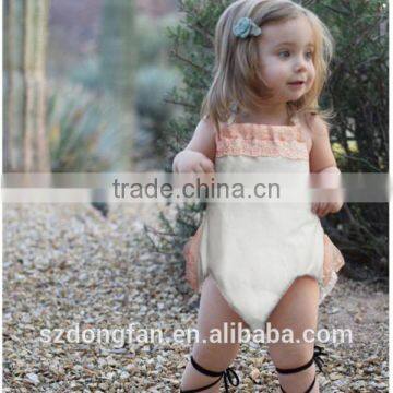 Halter Summer 100%Cotton Lace Ruffles New Baby Romper Design photo-3