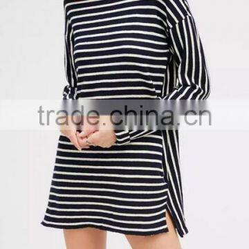 Runwaylover EY2370B Long Style 2017 Ladies Fashion Stripe Loose Blouse photo-2