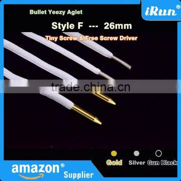 (MOQ:100pcs) Yeezy Lace With Metal Bullet Tips With Tiny Screws - Yeezy Lace With Screw Metal Bullet Tips - Free Screwdrivers photo-4