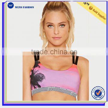 Wholesale Good Quality Sexy Girl Sports Bra Colorful Printing Bra