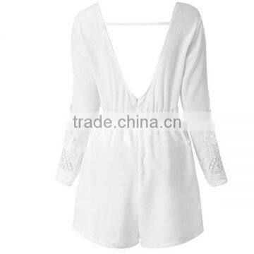 Women Classic Colorblock Solid White Back Adult Romper Pattern photo-4