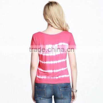 Ladies Pink Tie-dyed Tee Shirts in Bulk photo-2