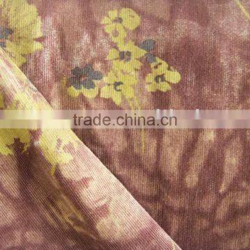 cotton corduroy printed fabric