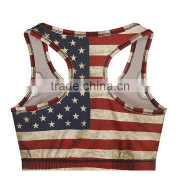 Women Running Vest Undershirt With United States Flag Printing photo-4