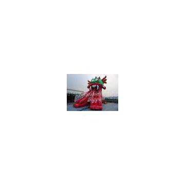 Outdoor Dragon Giant Inflatable Water Slide Red For Water Park , ASTM F963