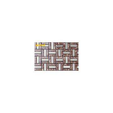 Washable Bathroom Mosaic Tiles Pattern , Strip Mosaic Art Glass Tile