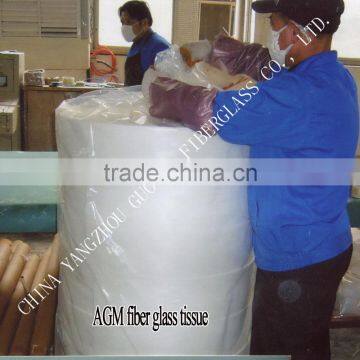 AGM fiberglass tissue separator in cutting volume