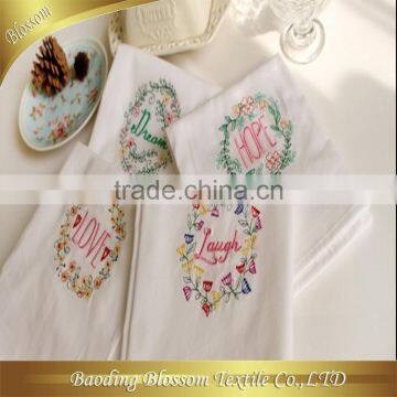 Gaoyang wholesale alibaba sign in custom made 100% cotton embroidery kitchen tea towel45*70cm