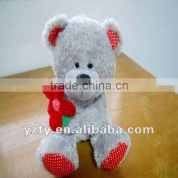 factory supply soft grey Valentine bears for kids