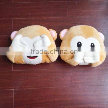 New Creative Plush Stuffed Funny Emoji Plush Monkey Pillow