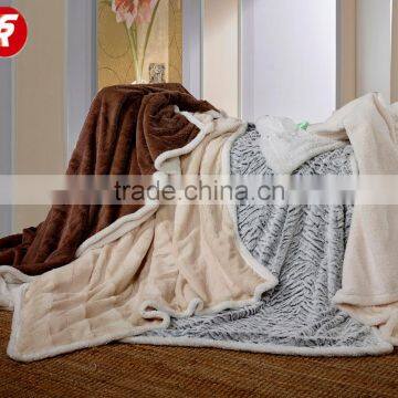 King size best price blanket factory in China 2 ply korean mink sherpa blanket wholesale