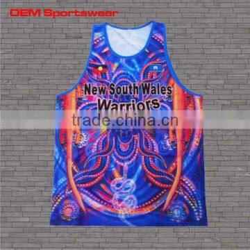 custom sublimated triathlon sports wear vest tops