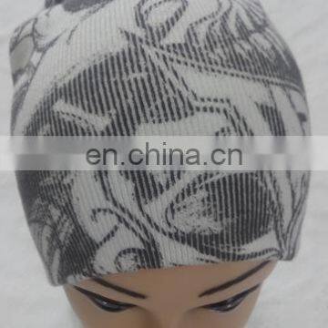 2017 Fashional Super Soft Cozy Warm Printed Hat Without Pompom photo-3