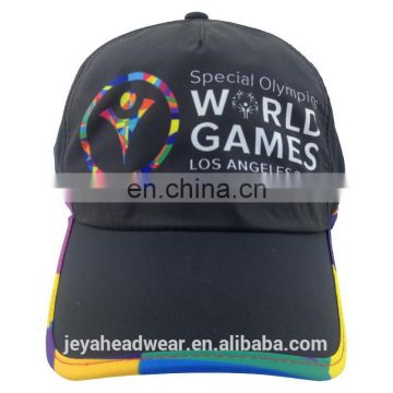 Microfiber Iridescence binding brim sports caps hats running golf black sports caps hats