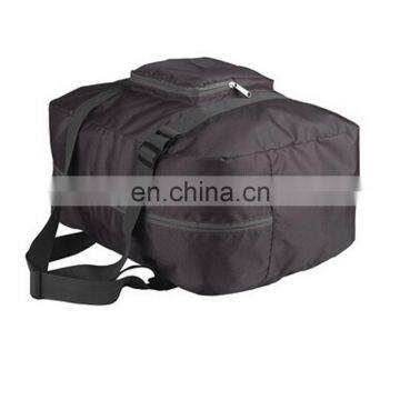 Black Printed Lightweight Water Resistant Travel Folding Gym Bag photo-3