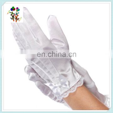 Wedding Party Sexy Girls White Lace Trimmed Satin Gloves HPC-2475