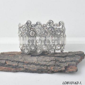 Immitation Rhodium Crystal Stretch Bracelet photo-3