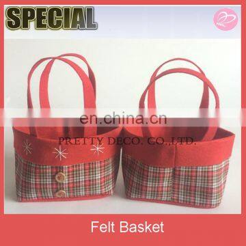 Red color Christmas wholesale fabric bags