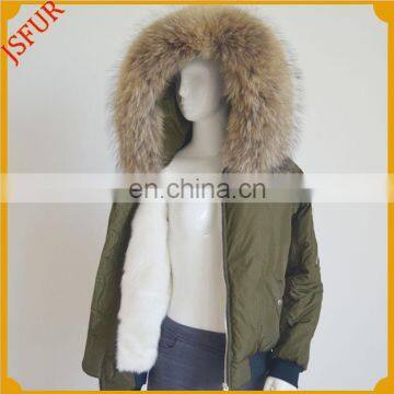 Jsfur Wholesale REV Bomber Jacket With Detachable Fur Collar