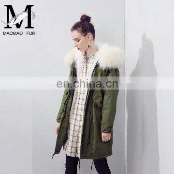 Black Parka London Style Parka Womens Colorful Fox Fur Lined Winter Parka for Girls photo-4
