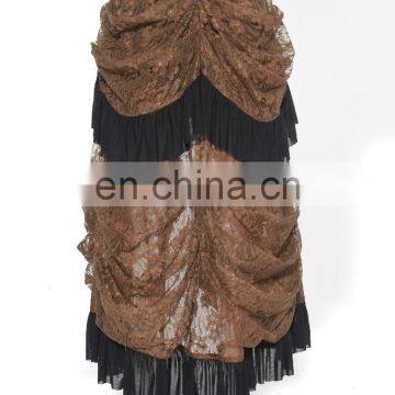 Gothic Steampunk Laces and Frills Layered High Low Skirt photo-3