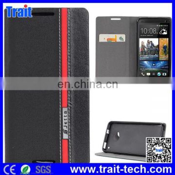 Cute Color for HTC One M7 Double Dip Flip Stand Case with Card Slot