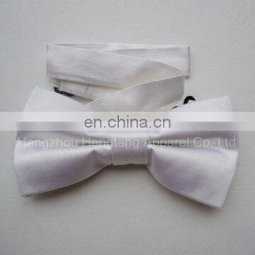 Solid White Color 100% Silk Woven Bow Tie