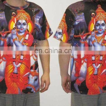 Hindu God Deity Lord Hare Radha Krishna Vishnu Govinda Gopala TeeTshirt Shirt Hippie Dj Art T - Shirt Shirt M / L / Xl photo-4