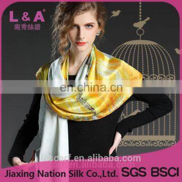 100%Silk Satin women's elegant silk scarf 110*110