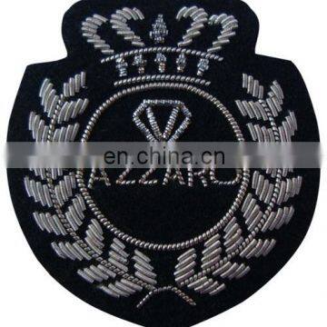 2017 High Qaulity Custom Twill Fabric Bullion Embroidery Patch For Garments